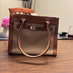 Elegant Brown Leather Tote Bag
